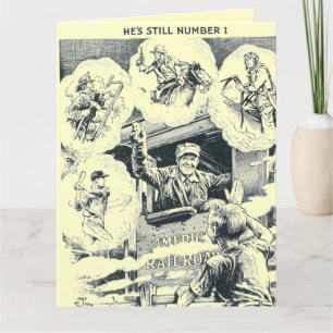 Carte American Railroad Train Engineer Big Birthday Card