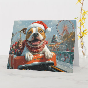 Carte American Staffordshire Chien Noël