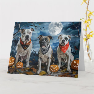 Carte American Staffordshire Halloween Éffrayant