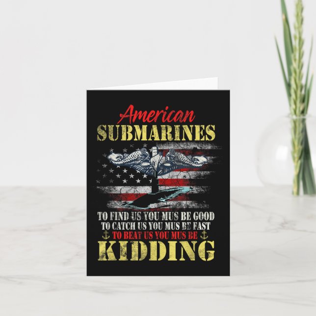 Carte American Submarines Veteran Kidding Silent Service (Devant)