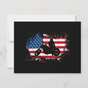 Carte American US Flag Motorcycle Funny Sport Lover