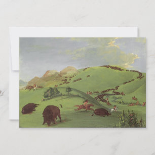 Carte Amérindiens d'époque, Buffalo Chase de Catlin
