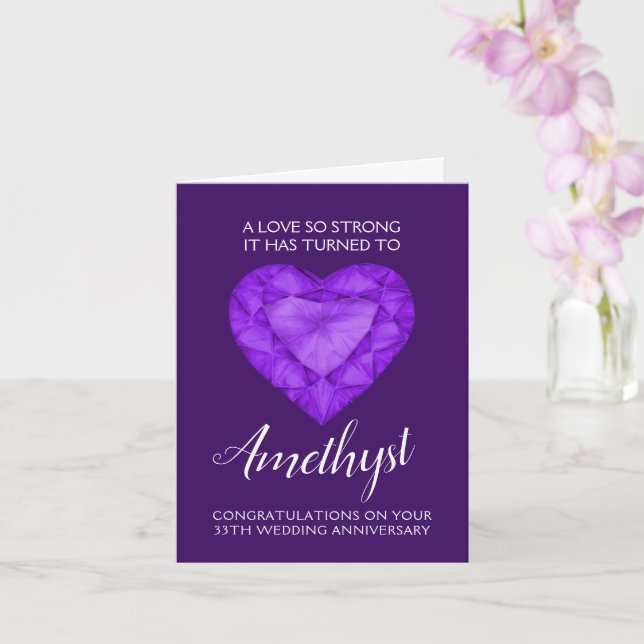 Carte Améthyste Mariage Anniversaire Amour si fort (Orchidée)