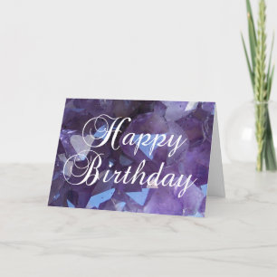 Carte Améthyste violet Février Birthstone Joyeux Anniver