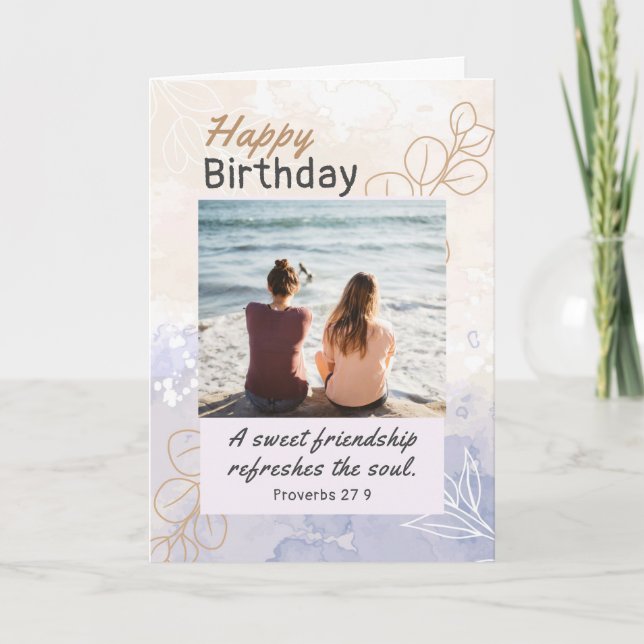 Carte Ami Anniversaire Photo Moderne Bible Verse Christi (Devant)