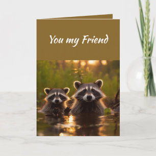 Carte Ami Anniversaire Une Bénédiction Raccoons mignons