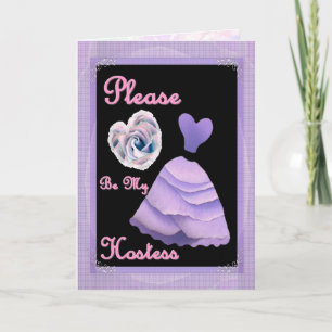 Carte AMI - Be My Hostess PURPLE Robe et coeur