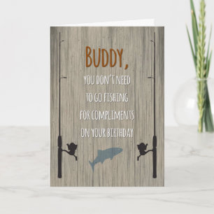 Carte Ami / Buddy Anniversaire, Pêche pour compléments