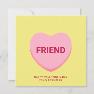 Carte Ami conversation jaune coeur Saint Valentin