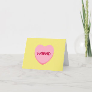 Carte Ami conversation jaune rose coeur Valentine