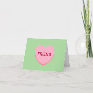 Carte Ami conversation rose verte coeur Valentine's