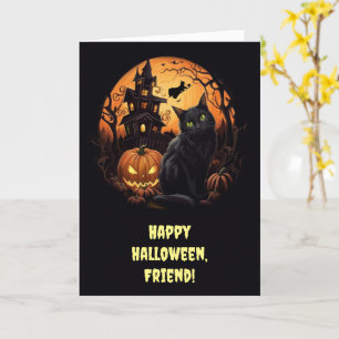 Carte Ami Halloween joyeux mignonne et personnalisable