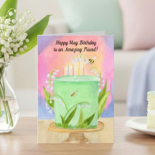 Carte Ami heureux anniversaire Lily de Valley