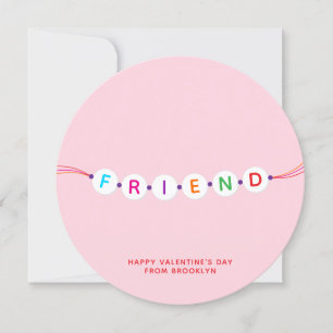 Carte Ami mignon bracelet d'amitié rose Valentine