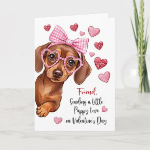 Carte Ami Saint-Valentin Amour de chiot Mignon Chien