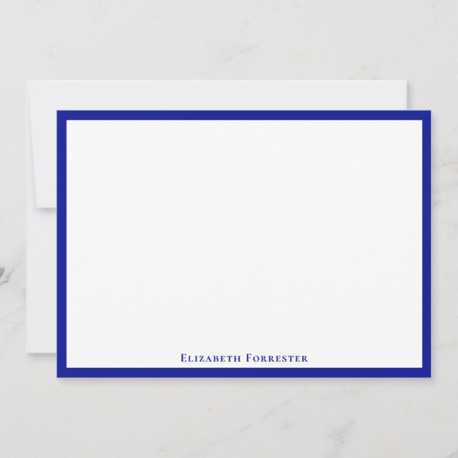 Carte Amiral Blue Elegant Moderne Flat Note (Devant)