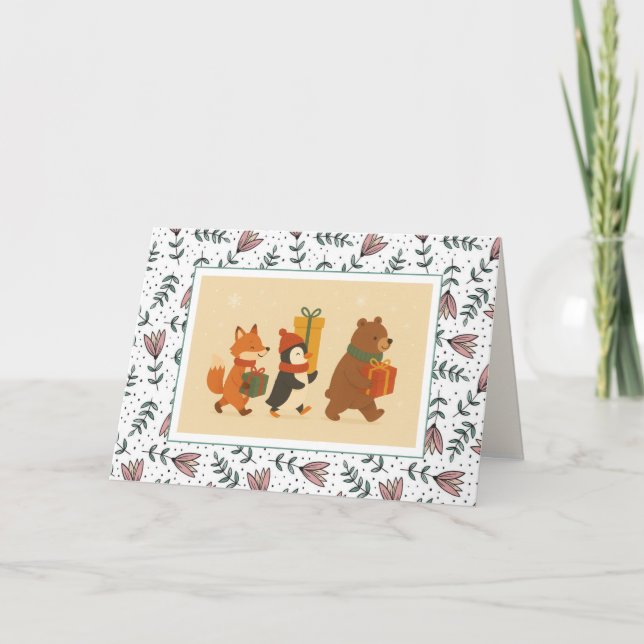 Carte Amis Cadeau animal mignon Anniversaire (Devant)