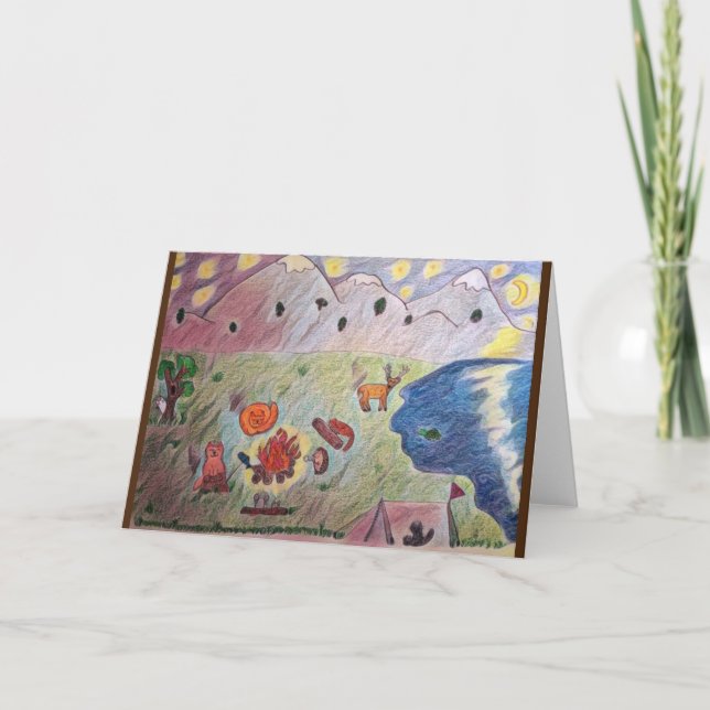 Carte Amis de feu de camp mignons (Devant)