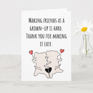 Carte Amis de la Saint-Valentin en tant qu'adulte plié
