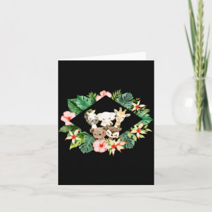 Carte Amis de safari dorés Aquarelle Floral Verdure Bébé