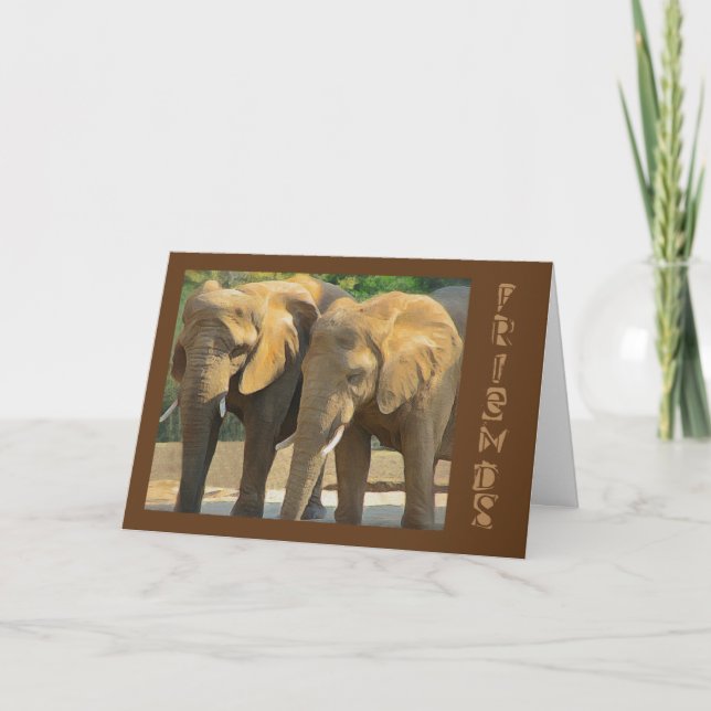 Carte Amis éléphants pour toujours (Devant)