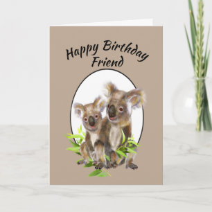 Carte Amis mignons d'ours de koala d'ami de joyeux