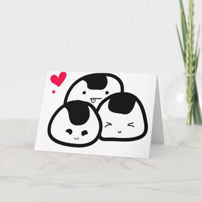 Carte amis onigiri (Devant)