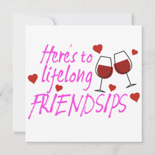 Carte Amis pour la vie Vin Galentines Day