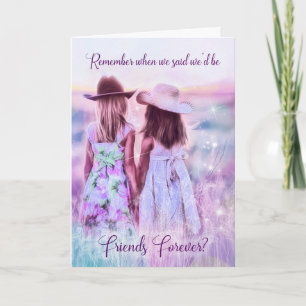 Carte Amis Pour Toujours Petites Filles-Petites Violette