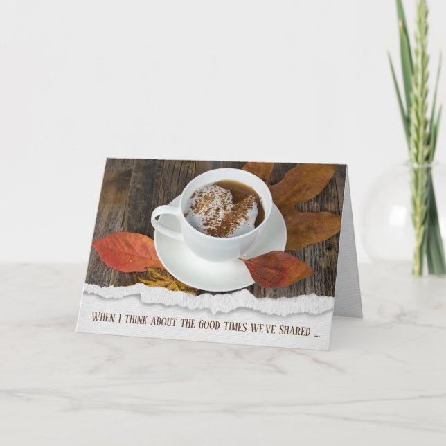 Carte Amitié café d'automne (Devant)
