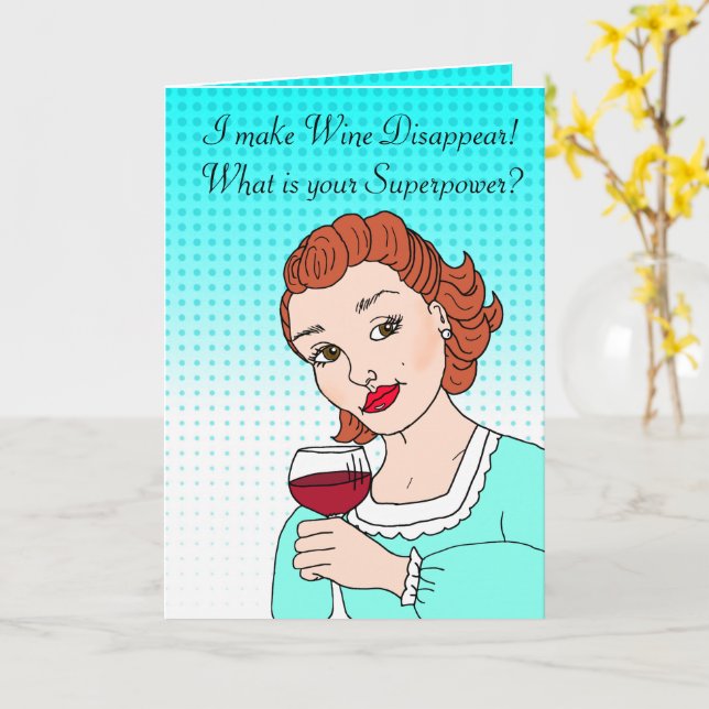 Carte Amitié Humour du vin (Fleur jaune)