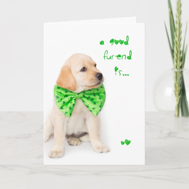Carte Amitié Jour de la Saint Patrick Puppy (Devant)