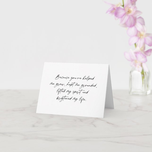 Carte Amitié serez-vous ma demoiselle d'honneur, simple (Orchidée)