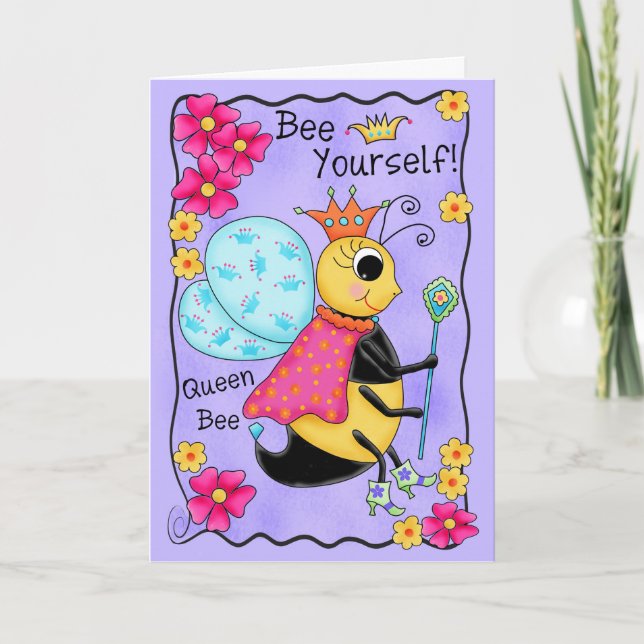 Carte Amitié Whimsy Honey Queen Bee (Devant)
