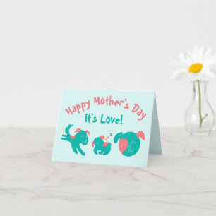 Carte Amour amusant chiot de la fête des Mères de Chien