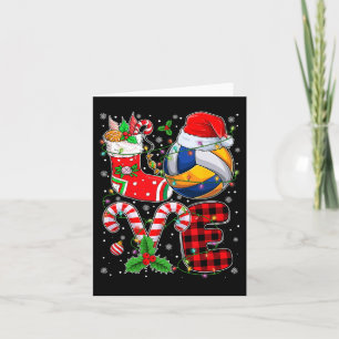 Carte Amour amusant Volleyball Bal Santa Hat Christmas L