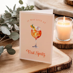 Carte Amour au premier Spritz Cute Cocktail Pun Annivers