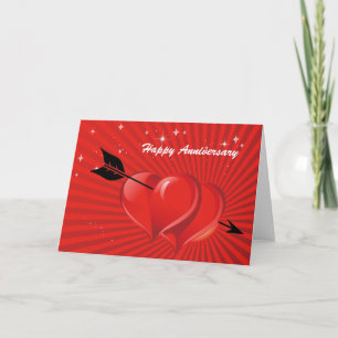 Carte Amour Coeurs avec Arrow Mariage Anniversaire