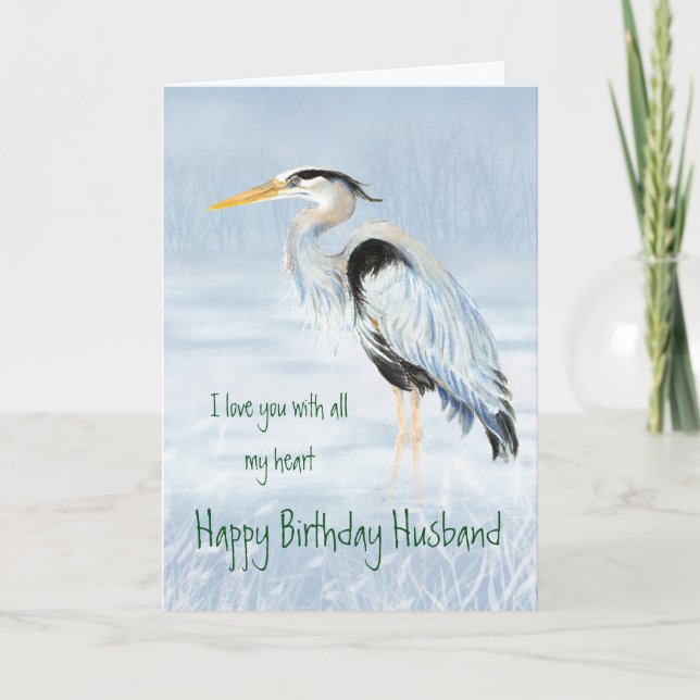 Carte Amour d'anniversaire de mari mon héron de grand (Devant)