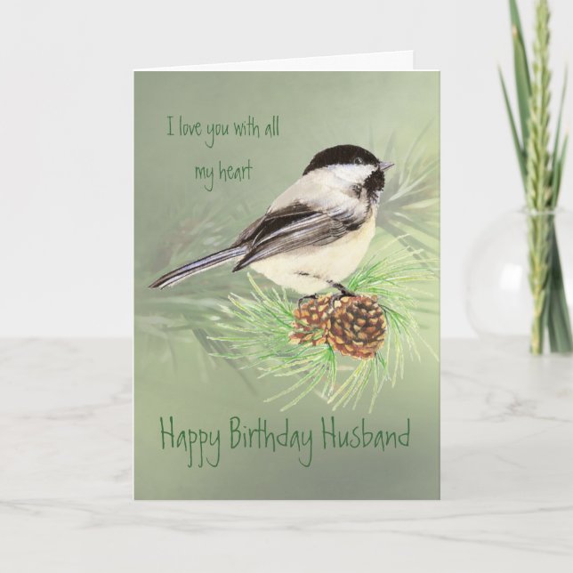 Carte Amour d'anniversaire de mari mon oiseau de (Devant)