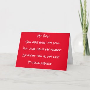 CARTE **AMOUR D'ANNIVERSAIRE ULTIME** POUR VOTRE JUMEAU