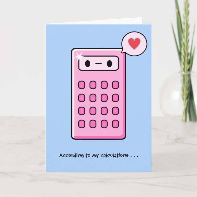 Carte Amour de calculatrice (Devant)