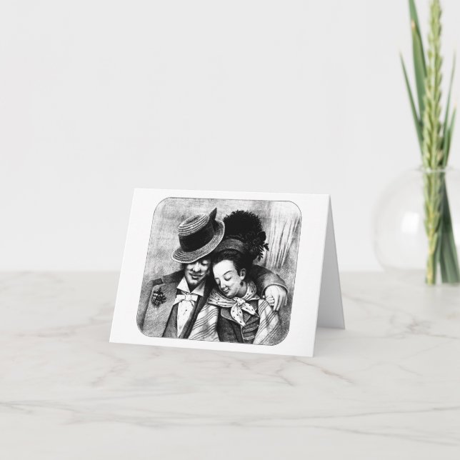 Carte Amour de couple vieillissant ensemble Romance art (Devant)