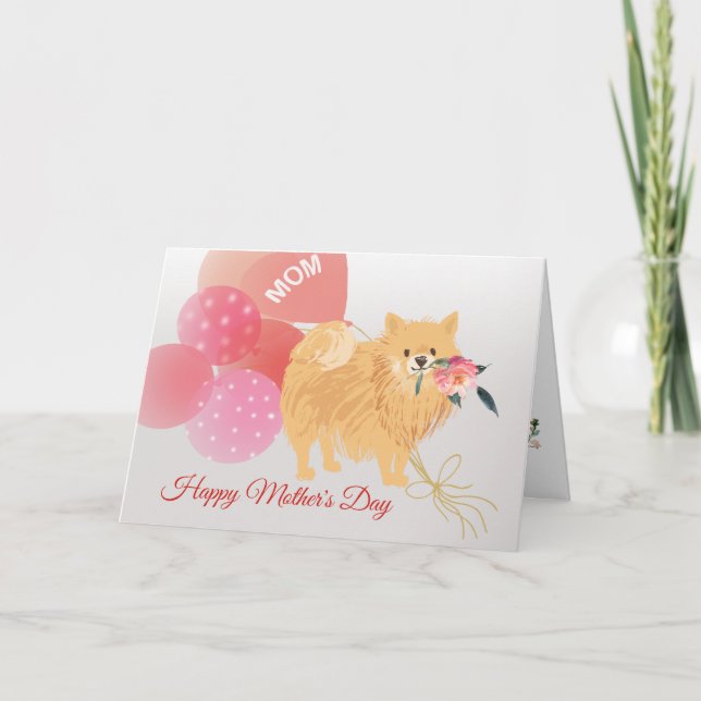 Carte Amour de la Fête des Mères de votre chien de Pomér (Devant)