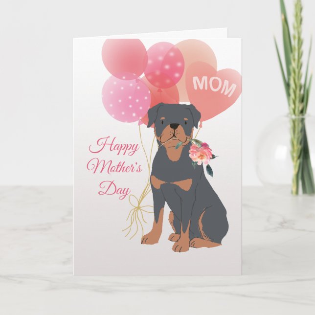 Carte Amour de la Fête des Mères de votre chien Rottweil (Devant)
