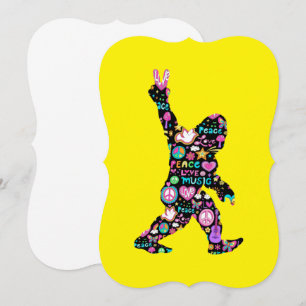 Carte Amour de la paix Bigfoot Hippie Drôle Amateur de B