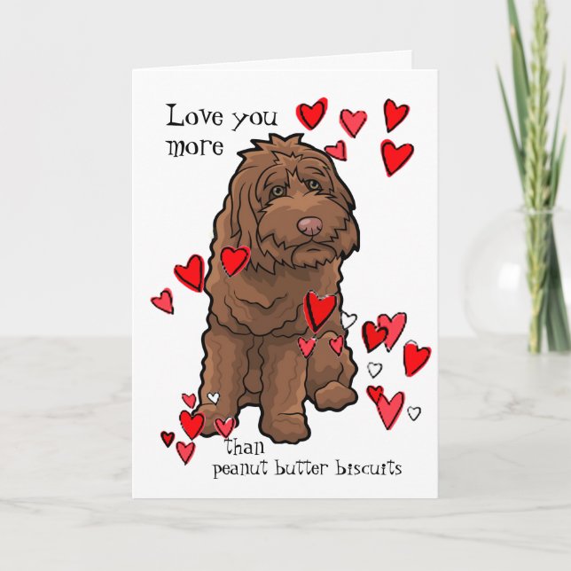 Carte Amour de Labradoodle Valentine vous plus que des (Devant)