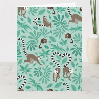 Carte Amour de lémurien pour les feuilles de menthe