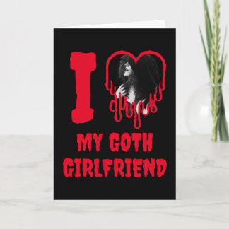 Carte Amour de ma petite amie gothique Rouge Coeur Photo