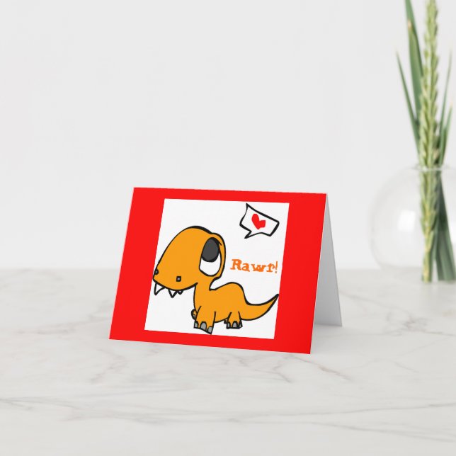 Carte amour dinosaure (Devant)